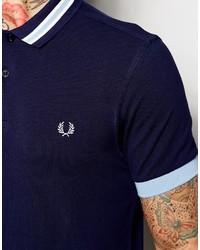 Polo à rayures horizontales bleu marine Fred Perry