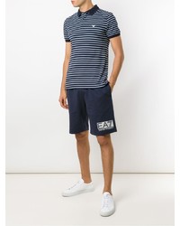 Polo à rayures horizontales bleu marine Emporio Armani