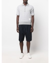 Polo à rayures horizontales gris Thom Browne