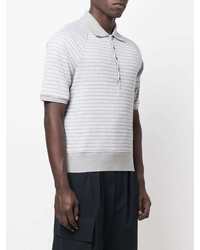 Polo à rayures horizontales gris Thom Browne