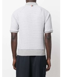 Polo à rayures horizontales gris Thom Browne