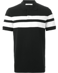 Polo à rayures horizontales noir et blanc Givenchy