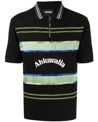 Polo à rayures horizontales noir Ahluwalia