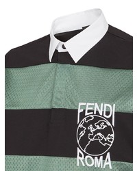 Polo à rayures horizontales noir Fendi