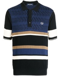 Polo à rayures horizontales noir Fred Perry