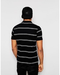 Polo à rayures horizontales noir Asos