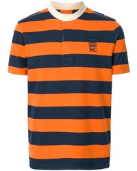 Polo à rayures horizontales orange Kent & Curwen