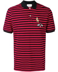 Polo à rayures horizontales rouge Gucci