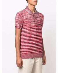 Polo à rayures horizontales rouge Missoni