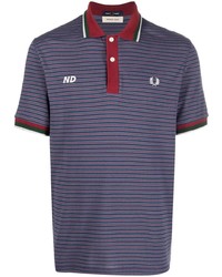 Polo à rayures horizontales violet Fred Perry