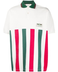 Polo à rayures verticales blanc Gucci