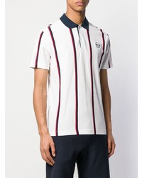 Polo à rayures verticales blanc Sergio Tacchini