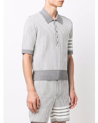 Polo à rayures verticales gris Thom Browne