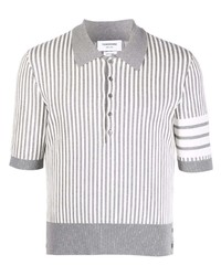 Polo à rayures verticales gris Thom Browne