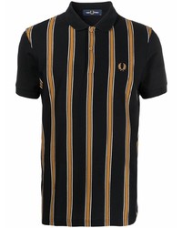 Polo à rayures verticales noir Fred Perry