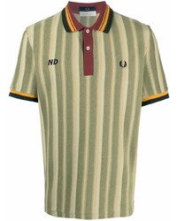 Polo à rayures verticales olive Fred Perry