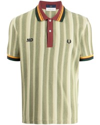 Polo à rayures verticales olive Fred Perry