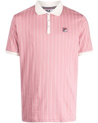 Polo à rayures verticales rose Fila