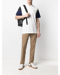 Polo blanc et bleu marine Fred Perry