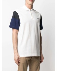 Polo blanc et bleu marine Fred Perry