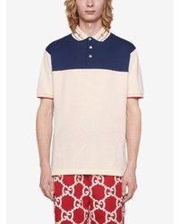 Polo blanc et bleu marine Gucci