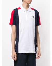 Polo blanc et rouge et bleu marine Fila