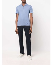 Polo bleu clair Corneliani