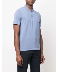 Polo bleu clair Corneliani