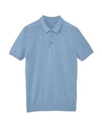Polo bleu clair Mango