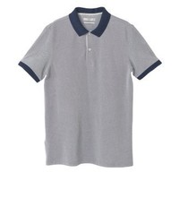 Polo bleu clair Mango