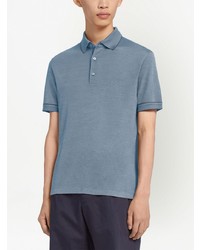 Polo bleu clair Zegna