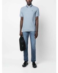 Polo bleu clair Emporio Armani