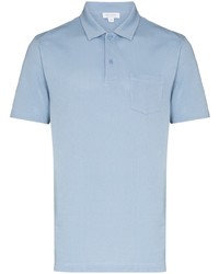 Polo bleu clair Sunspel