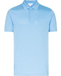 Polo bleu clair Sunspel