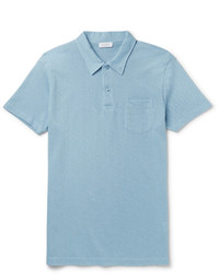 Polo bleu clair Sunspel