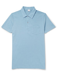 Polo bleu clair Sunspel