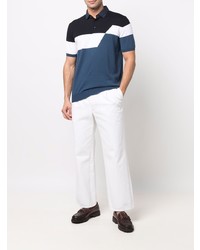 Polo bleu marine et blanc Corneliani