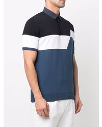 Polo bleu marine et blanc Corneliani