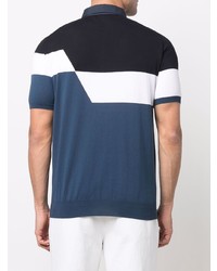 Polo bleu marine et blanc Corneliani