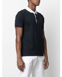 Polo bleu marine et blanc Fay