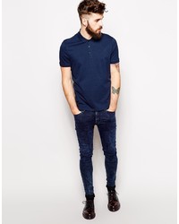 Polo bleu marine Asos