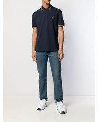 Polo bleu marine Fred Perry X Art Comes First