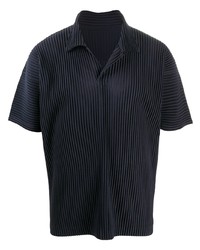 Polo bleu marine Homme Plissé Issey Miyake