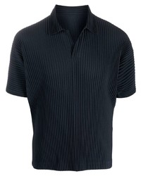 Polo bleu marine Homme Plissé Issey Miyake