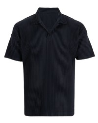 Polo bleu marine Homme Plissé Issey Miyake