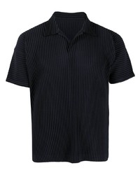 Polo bleu marine Homme Plissé Issey Miyake