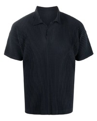 Polo bleu marine Homme Plissé Issey Miyake