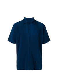 Polo bleu marine Homme Plissé Issey Miyake