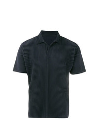 Polo bleu marine Homme Plissé Issey Miyake