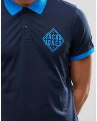 Polo bleu marine Jack and Jones